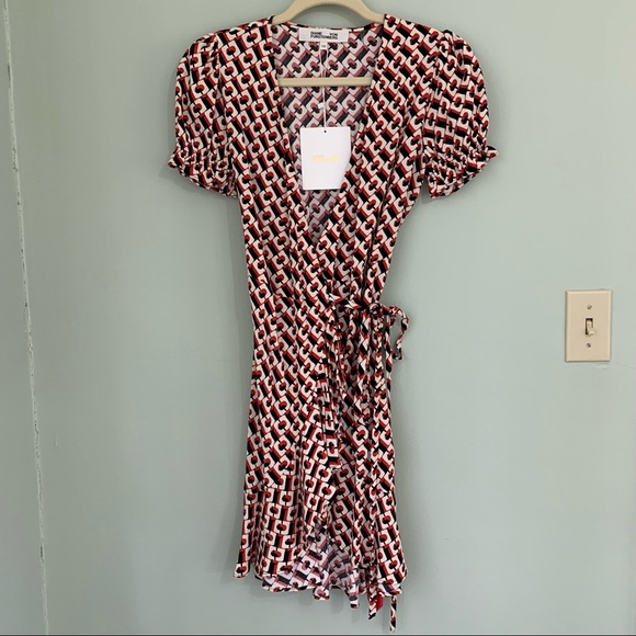 Diane Von Furstenberg Emilia Crepe Mini Wrap Dress - Picture 4 of 10